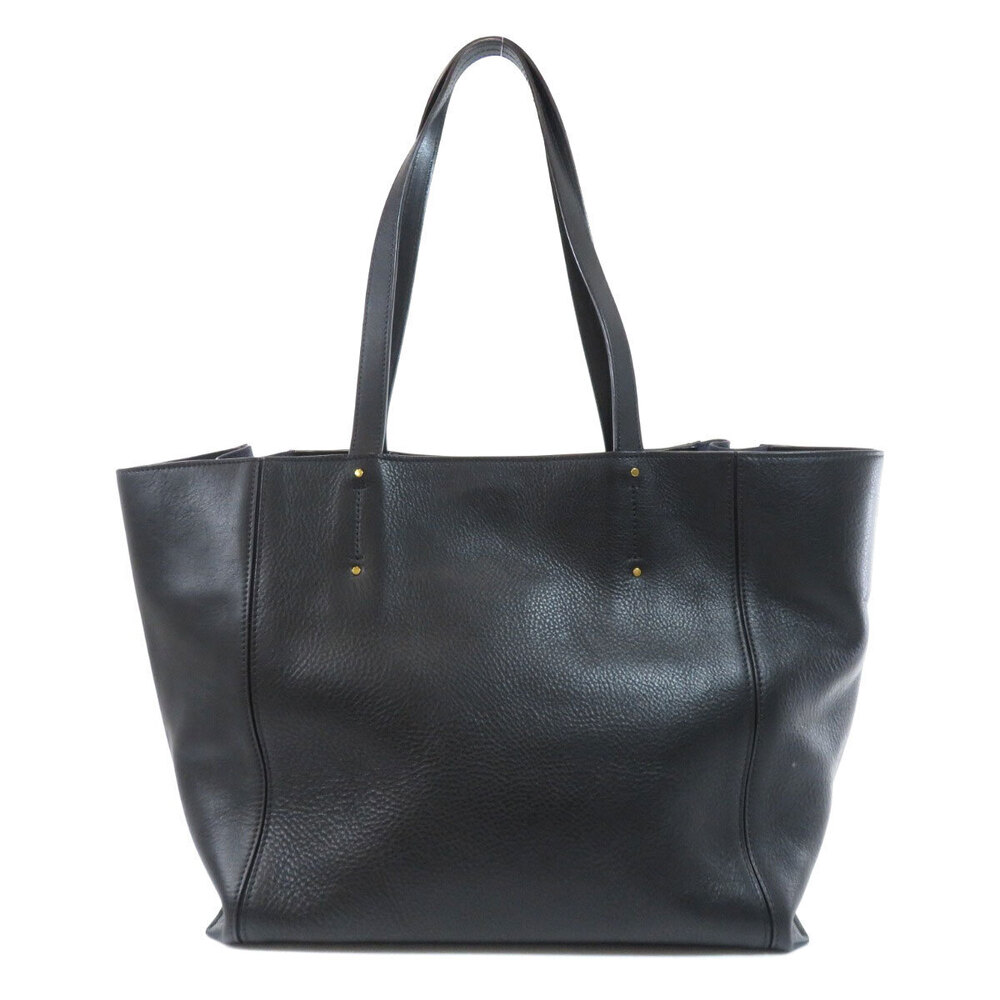 Chloe Milo Tote Bag Black Logo Leather Shoulder Calfskin